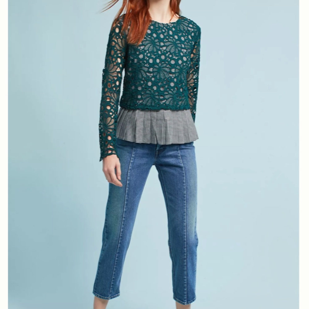 Gingham & Lace Top